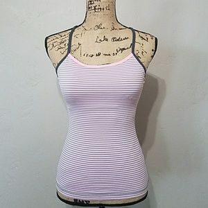 Lululemon Athletica Striped Work Out Tank Top.